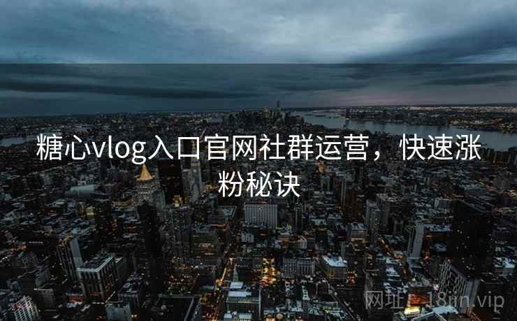 糖心vlog入口官网社群运营,快速涨粉秘诀