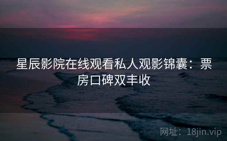 星辰影院在线观看私人观影锦囊:票房口碑双丰收