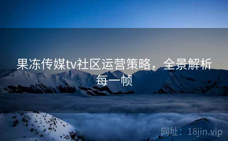 果冻传媒tv社区运营策略,全景解析每一帧